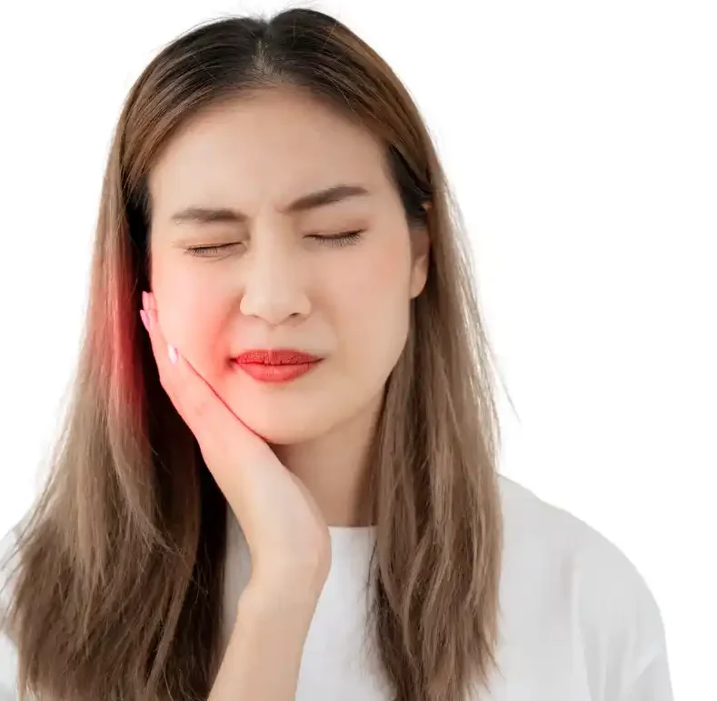 Paciente con dolor de muela antes de su consulta dental